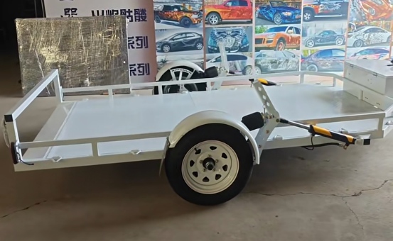 Điều khiển từ xa một trục màu trắng có thể tùy chỉnh Trailer phẳng