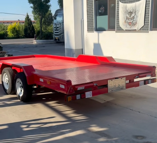 Trailer phẳng trục đôi màu đỏ
